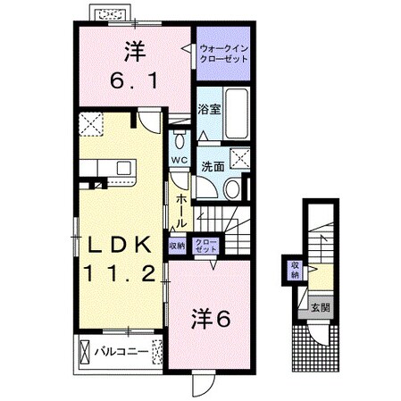 妙寺駅 徒歩8分 2階の物件間取画像